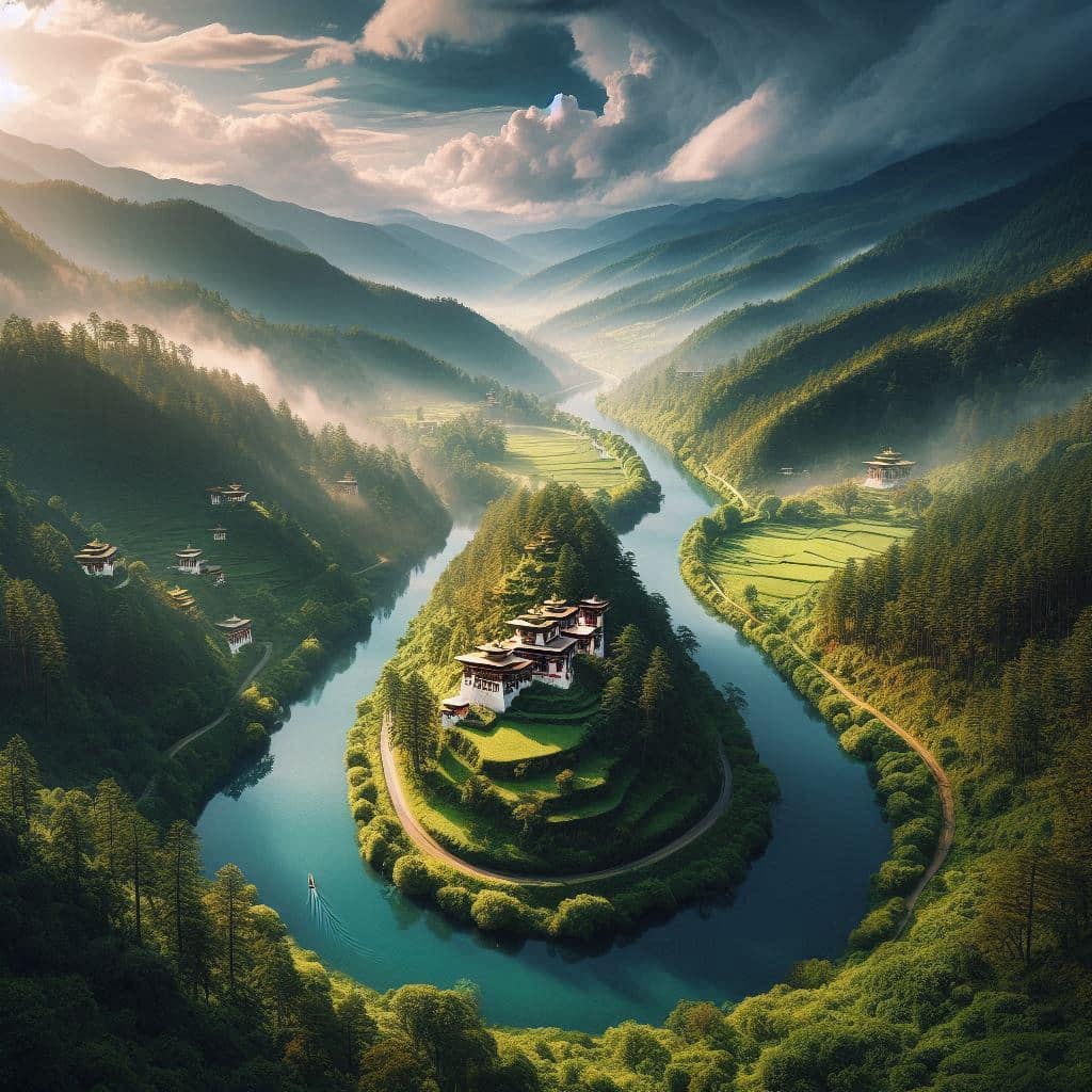 Bhutan river valley